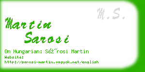 martin sarosi business card